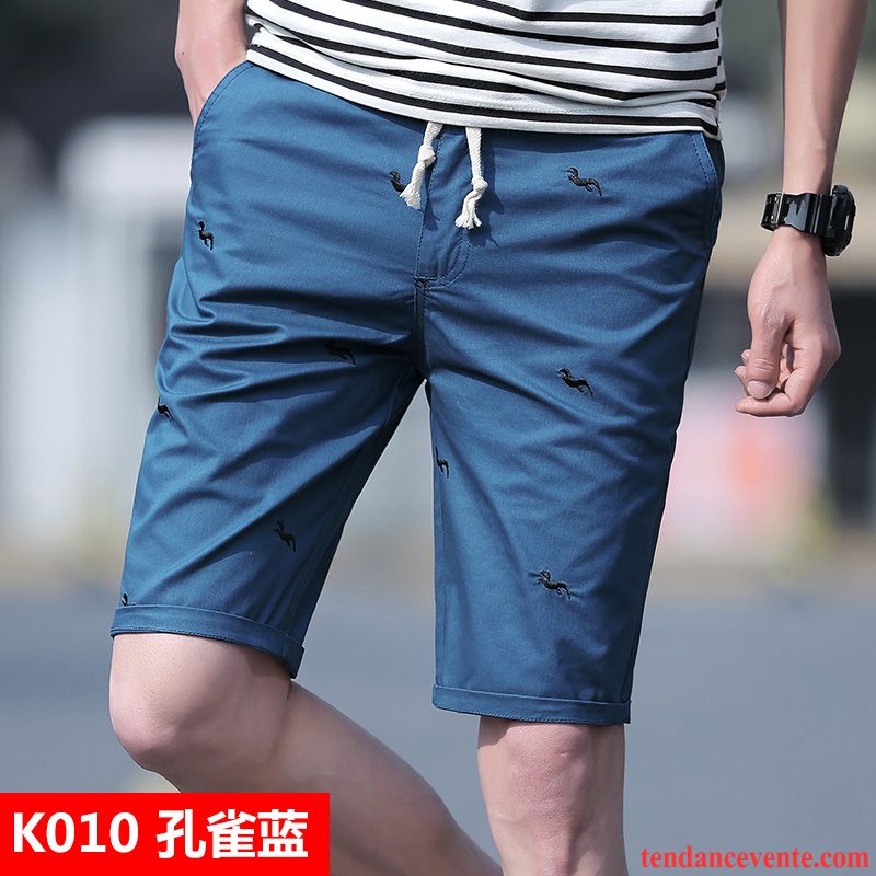 Shorts Homme Étudiant Été Tendance Baggy Pantalon Bureau Rouge