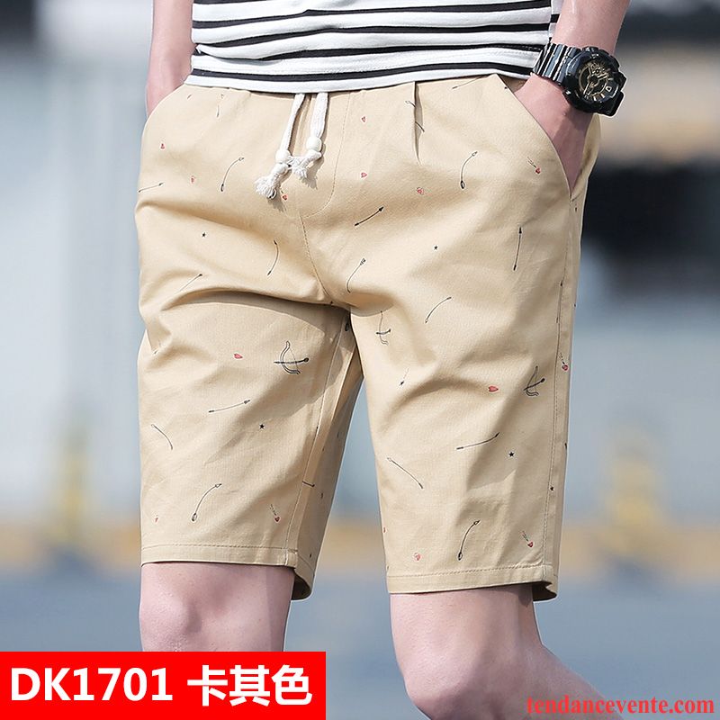 Shorts Homme Étudiant Été Tendance Baggy Pantalon Bureau Rouge