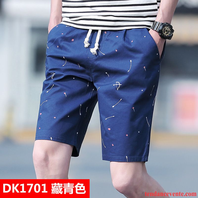 Shorts Homme Étudiant Été Tendance Baggy Pantalon Bureau Rouge