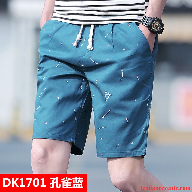 Shorts Homme Étudiant Été Tendance Baggy Pantalon Bureau Rouge