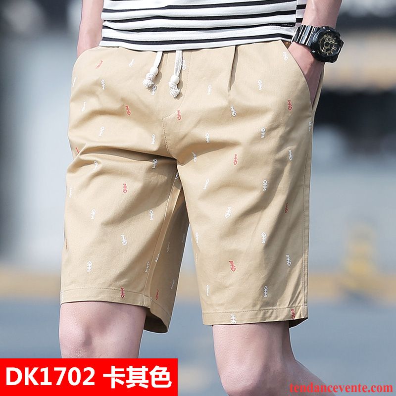 Shorts Homme Étudiant Été Tendance Baggy Pantalon Bureau Rouge