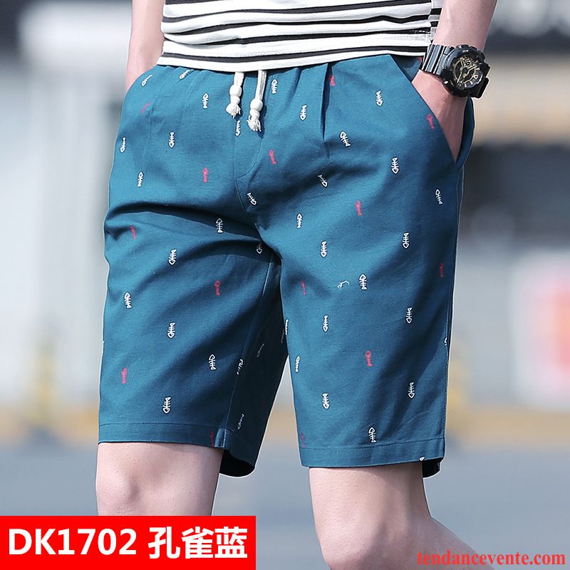 Shorts Homme Étudiant Été Tendance Baggy Pantalon Bureau Rouge