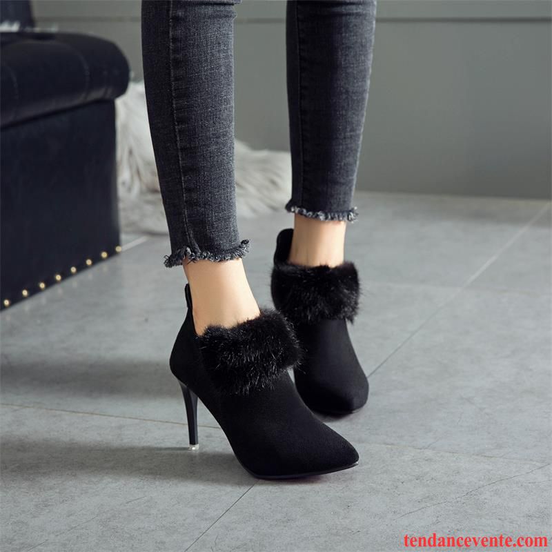 Site De Escarpins Pour Femme Talons Hauts Gris Pointe Pointue Femme Bottes Courtes L'automne Bottes Martin Talons Minces Tous Les Assortis Hiver Sexy