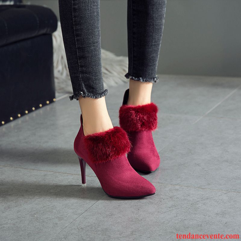 Site De Escarpins Pour Femme Talons Hauts Gris Pointe Pointue Femme Bottes Courtes L'automne Bottes Martin Talons Minces Tous Les Assortis Hiver Sexy