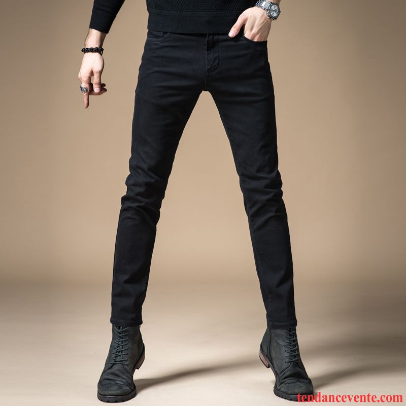 Skinny Jeans Homme L'automne Tendance Bleu Homme Noir Pantalon Maigre Slim Pantalons Extensible Hiver Pas Cher