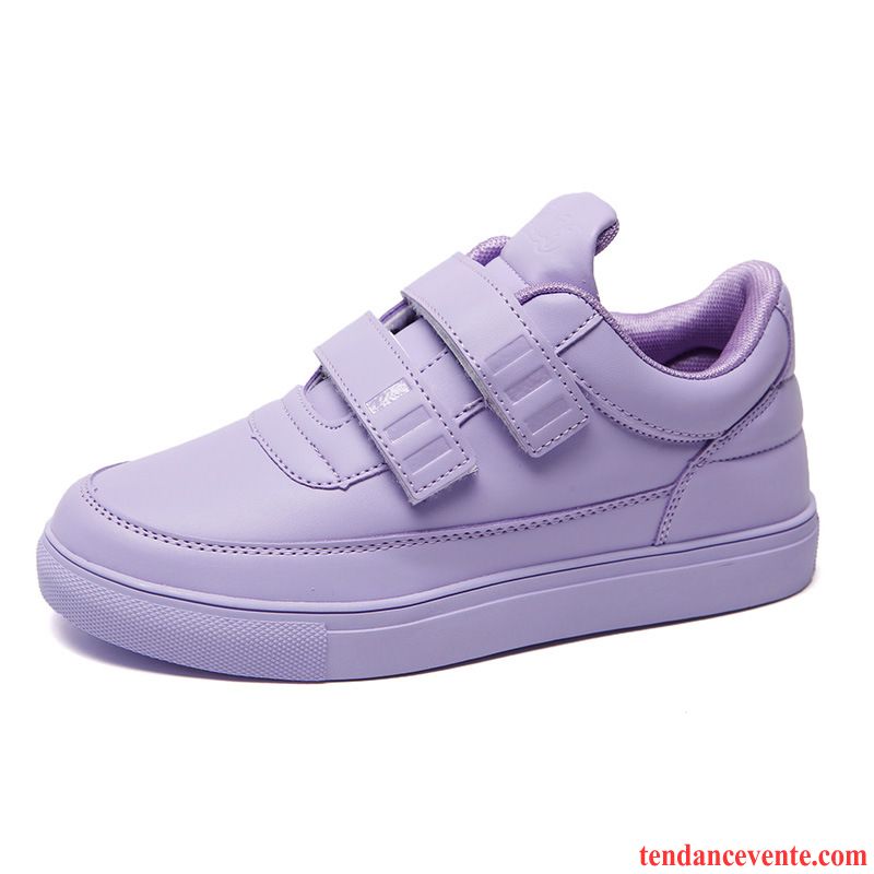 Soldes Chaussures Femme Décontractée Printemps Tous Les Assortis Tendance Femme Étudiant Sport Blanc Velcro Ambre