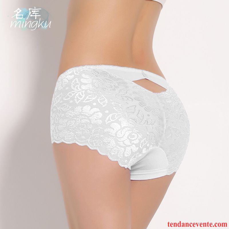 Sous-vêtements Velours Femme Arc Dentelle Middle Waisted Confortable Blanc Sexy Dame Pas Cher