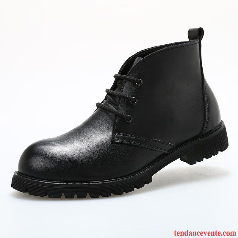 Style De Bottes Homme Décontractée Taillissime Mode Augmenté Hiver L'automne Homme Angleterre Cuir Véritable Derbies Laçage