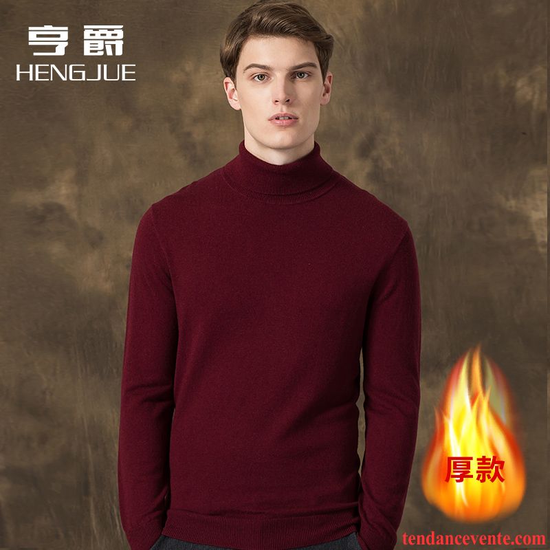 Sweat Capuche Col Montant L'automne Légère Pull Tricots En Maille Pure Taillissime Homme Pullovers Hiver Tendance Renforcé Haut Court