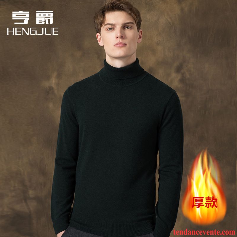 Sweat Capuche Col Montant L'automne Légère Pull Tricots En Maille Pure Taillissime Homme Pullovers Hiver Tendance Renforcé Haut Court