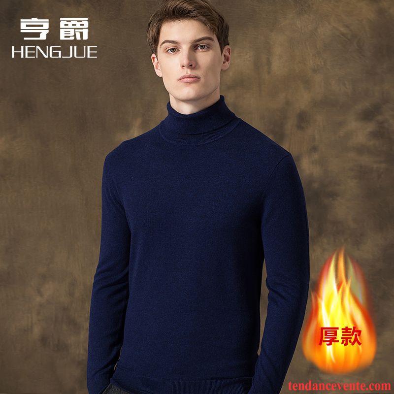 Sweat Capuche Col Montant L'automne Légère Pull Tricots En Maille Pure Taillissime Homme Pullovers Hiver Tendance Renforcé Haut Court