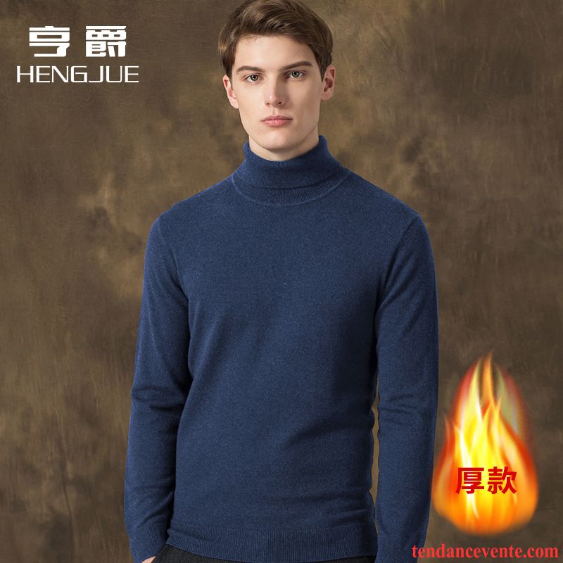 Sweat Capuche Col Montant L'automne Légère Pull Tricots En Maille Pure Taillissime Homme Pullovers Hiver Tendance Renforcé Haut Court