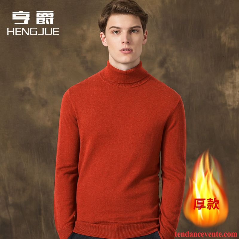 Sweat Capuche Col Montant L'automne Légère Pull Tricots En Maille Pure Taillissime Homme Pullovers Hiver Tendance Renforcé Haut Court