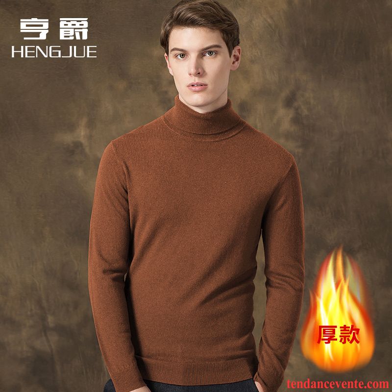 Sweat Capuche Col Montant L'automne Légère Pull Tricots En Maille Pure Taillissime Homme Pullovers Hiver Tendance Renforcé Haut Court