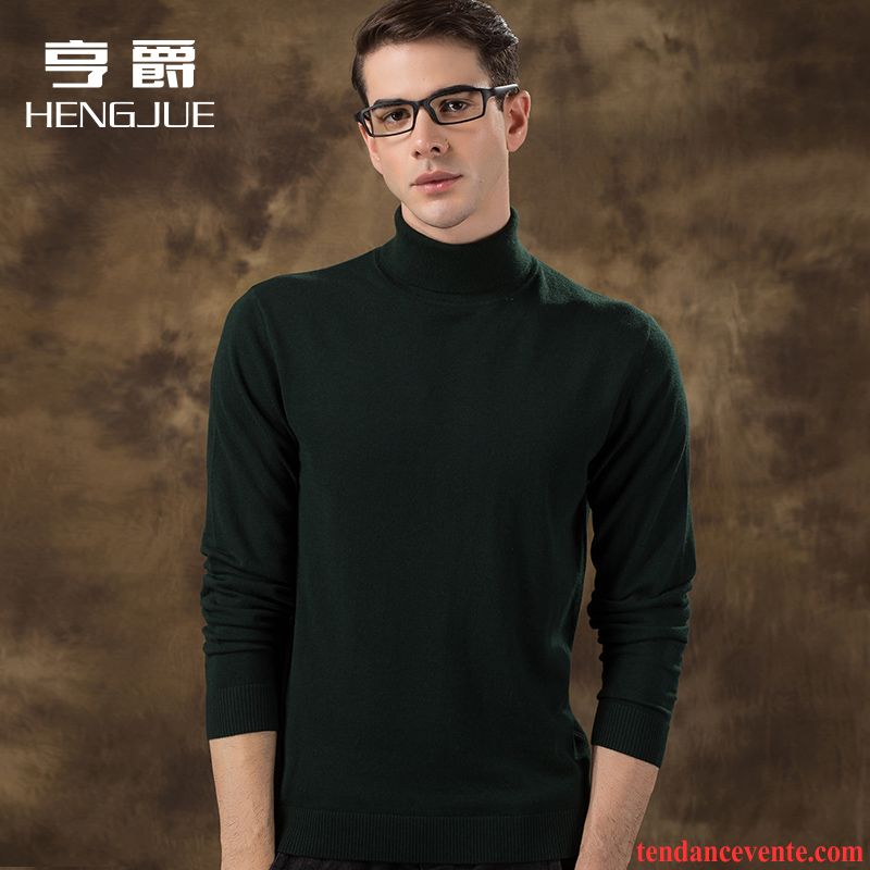 Sweat Capuche Col Montant L'automne Légère Pull Tricots En Maille Pure Taillissime Homme Pullovers Hiver Tendance Renforcé Haut Court