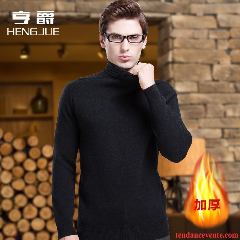 Sweat Capuche Col Montant L'automne Légère Pull Tricots En Maille Pure Taillissime Homme Pullovers Hiver Tendance Renforcé Haut Court