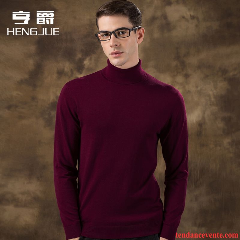 Sweat Capuche Col Montant L'automne Légère Pull Tricots En Maille Pure Taillissime Homme Pullovers Hiver Tendance Renforcé Haut Court