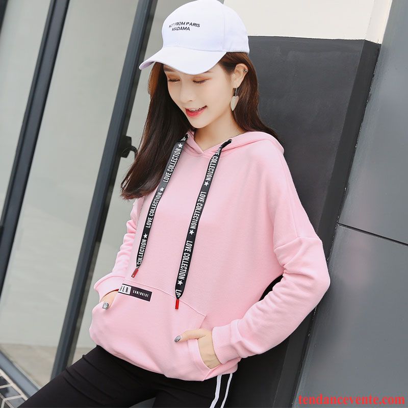 Sweat À Capuche Femme Baggy Hoodies Printemps Pullovers Plus De Velours L'automne Rouge