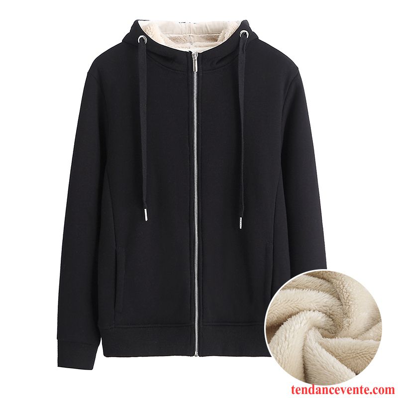 Sweat À Capuche Femme Baggy Renforcé Cardigan Pardessus Hoodies Une Veste Noir