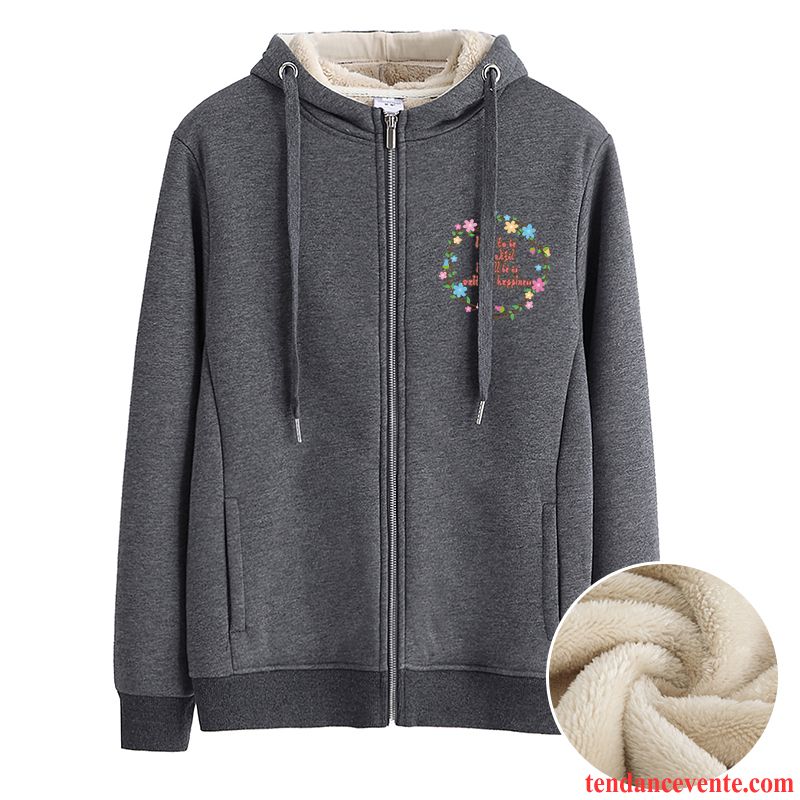 Sweat À Capuche Femme Baggy Renforcé Cardigan Pardessus Hoodies Une Veste Noir