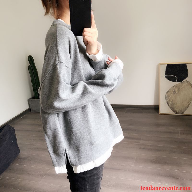 Sweat À Capuche Femme Baggy Une Veste Hoodies Tous Les Assortis Décontractée Deux-pièces Bleu