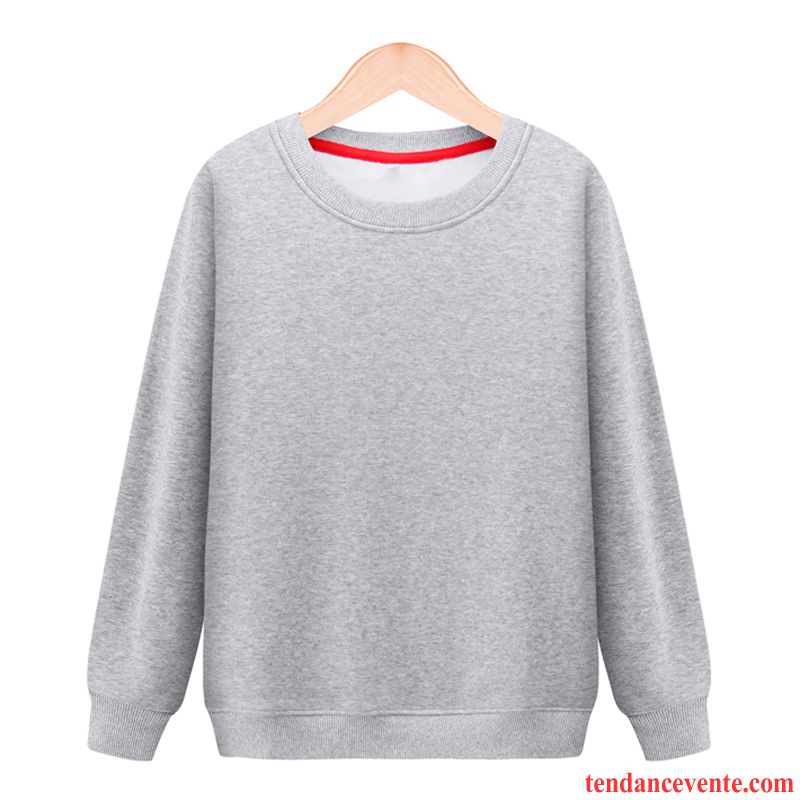 Sweat À Capuche Femme Col Rond Renforcé Pardessus Plus De Velours L'automne Longues Blanc