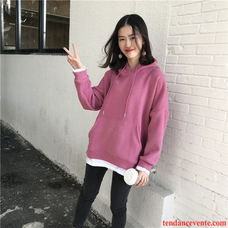 Sweat À Capuche Femme Hoodies Renforcé Plus De Velours Hiver L'automne Pardessus