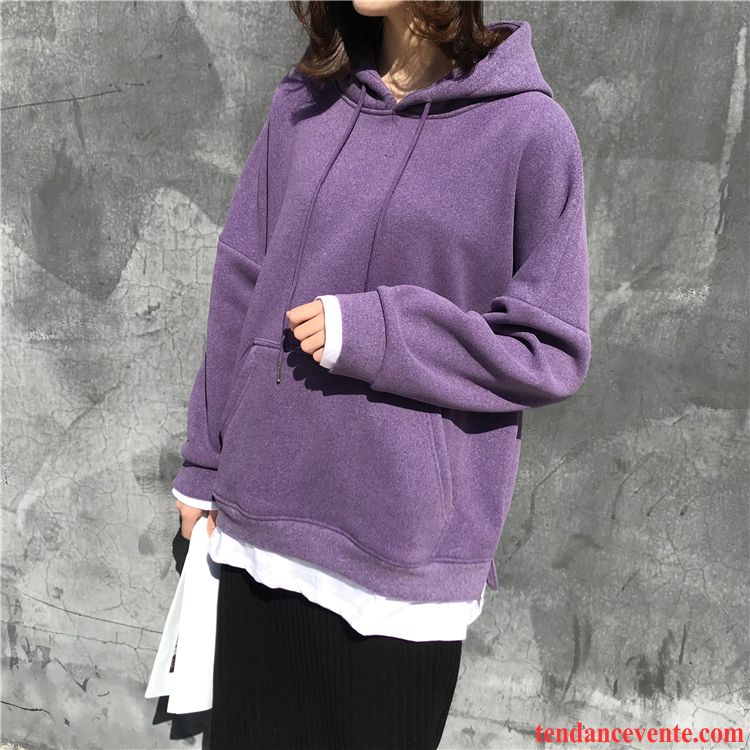 Sweat À Capuche Femme Hoodies Renforcé Plus De Velours Hiver L'automne Pardessus