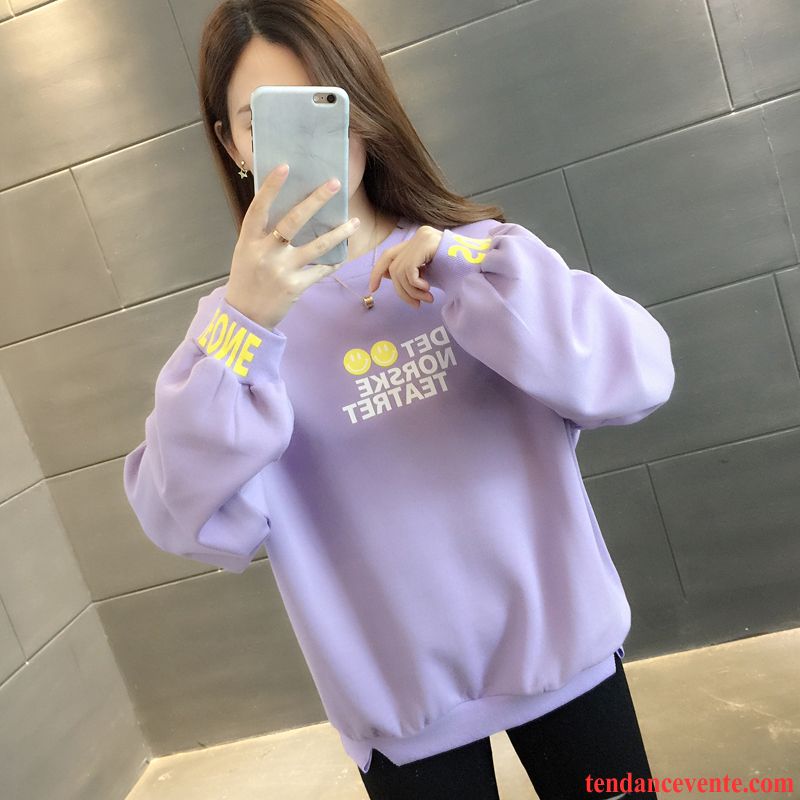 Sweat À Capuche Femme L'automne Hoodies Légère Dame Une Veste Pardessus Blanc Violet