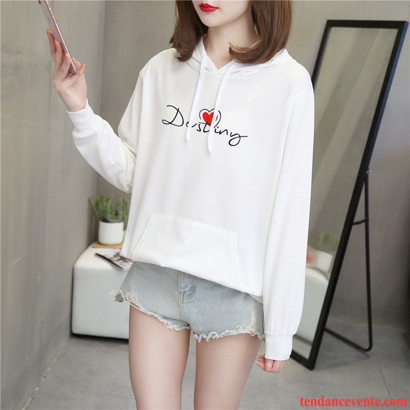 Sweat À Capuche Femme L'automne Printemps Taillissime Pardessus Hoodies Pullovers Blanc