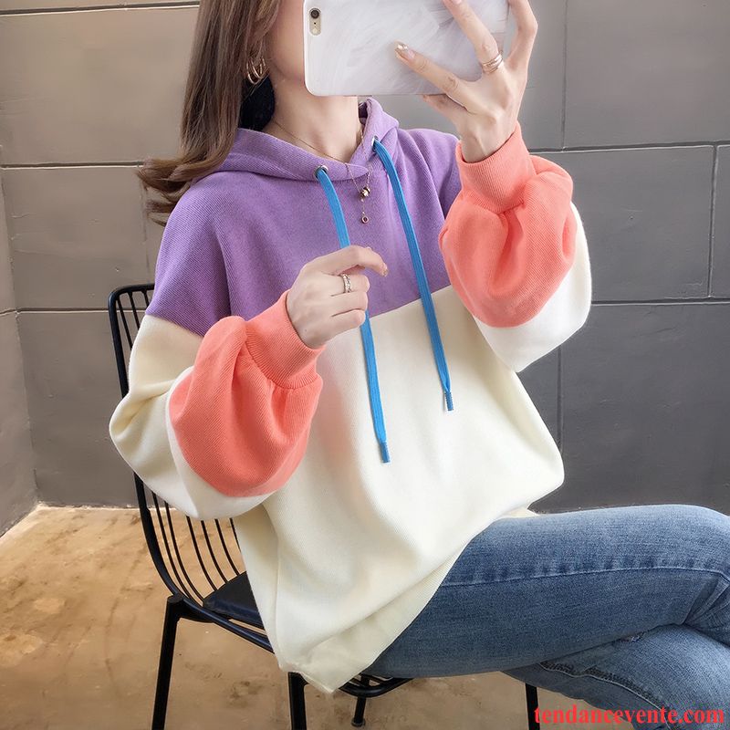 Sweat À Capuche Femme Longue Baggy Printemps Une Veste L'automne Légère Rouge Violet Vert