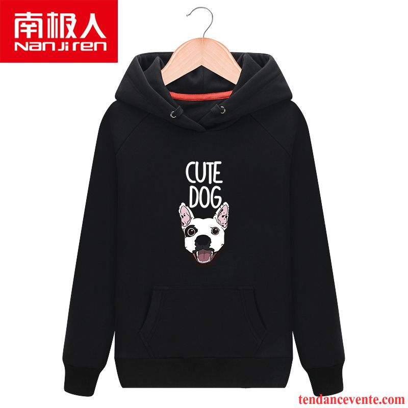 Sweat À Capuche Femme Plus De Velours L'automne Motif Printemps Hoodies Renforcé Rouge