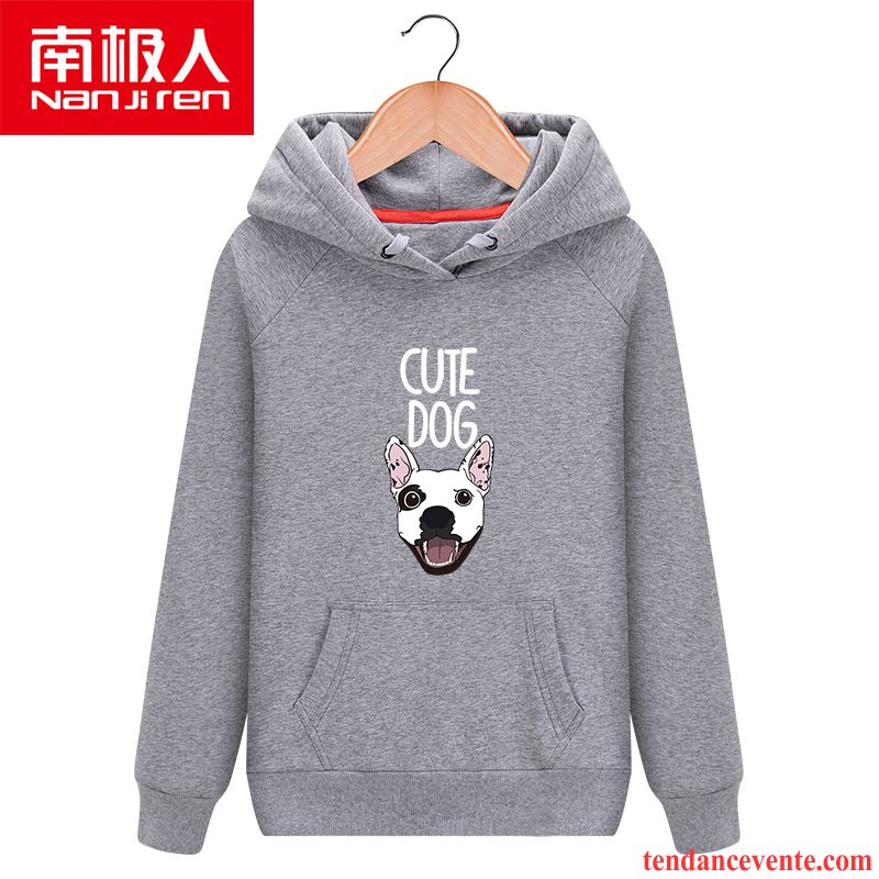 Sweat À Capuche Femme Plus De Velours L'automne Motif Printemps Hoodies Renforcé Rouge