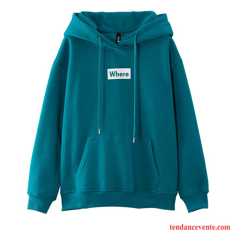 Sweat À Capuche Femme Pullovers Plus De Velours Hoodies Longues Baggy Une Veste