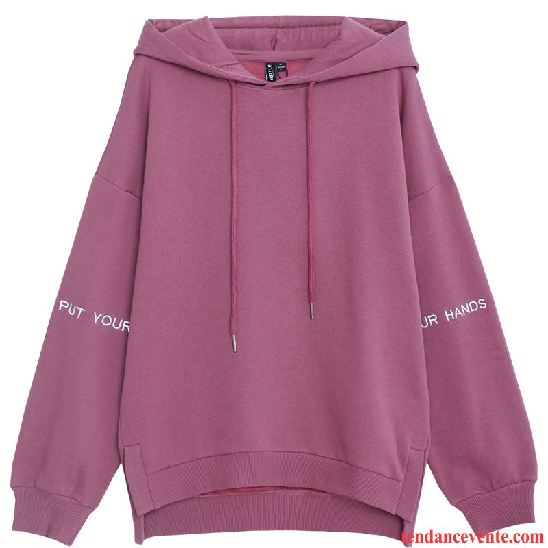 Sweat À Capuche Femme Pullovers Une Veste L'automne Baggy Hoodies Tendance Violet