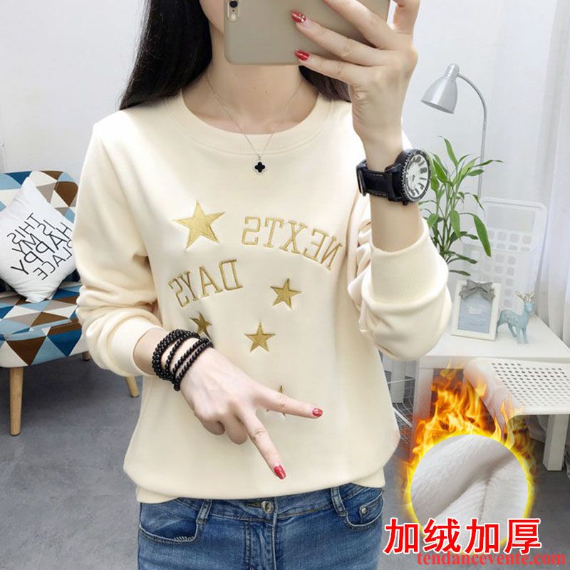 Sweat À Capuche Femme Renforcé Longues L'automne Hiver Chemise En Bas Baggy Blanc