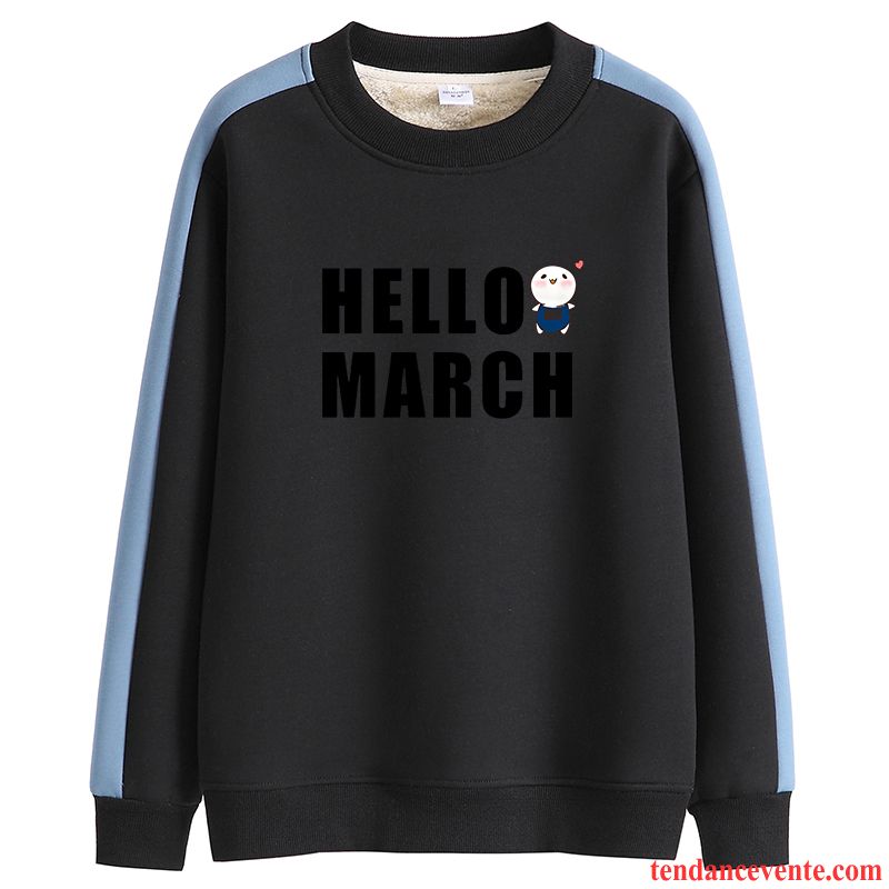 Sweat À Capuche Femme Renforcé Tendance Plume Chauds Hiver Pullovers Bleu Noir