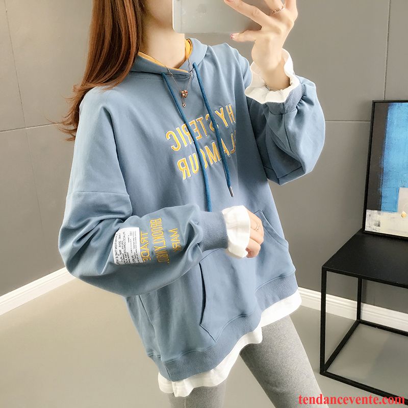 Sweat À Capuche Femme Tendance Hoodies Une Veste Pardessus Baggy Printemps