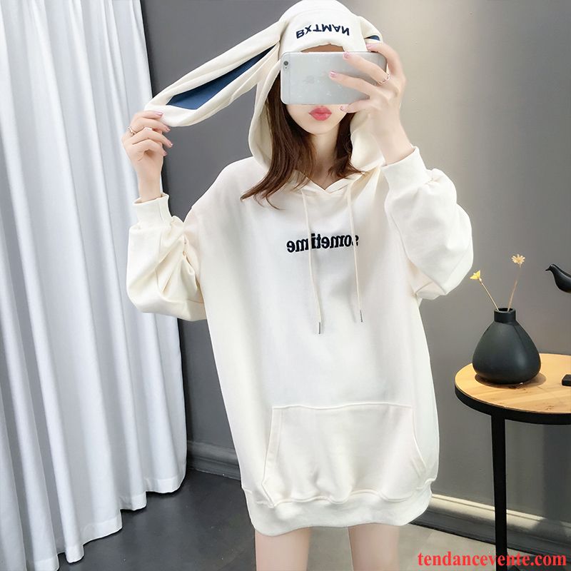 Sweat À Capuche Femme Une Veste Baggy Printemps Tendance Outwear Hoodies Bleu