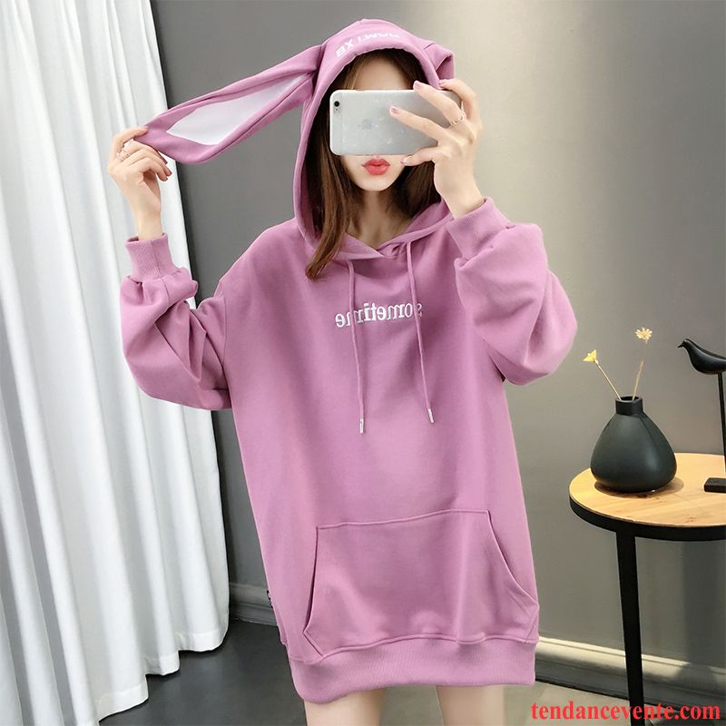 Sweat À Capuche Femme Une Veste Baggy Printemps Tendance Outwear Hoodies Bleu