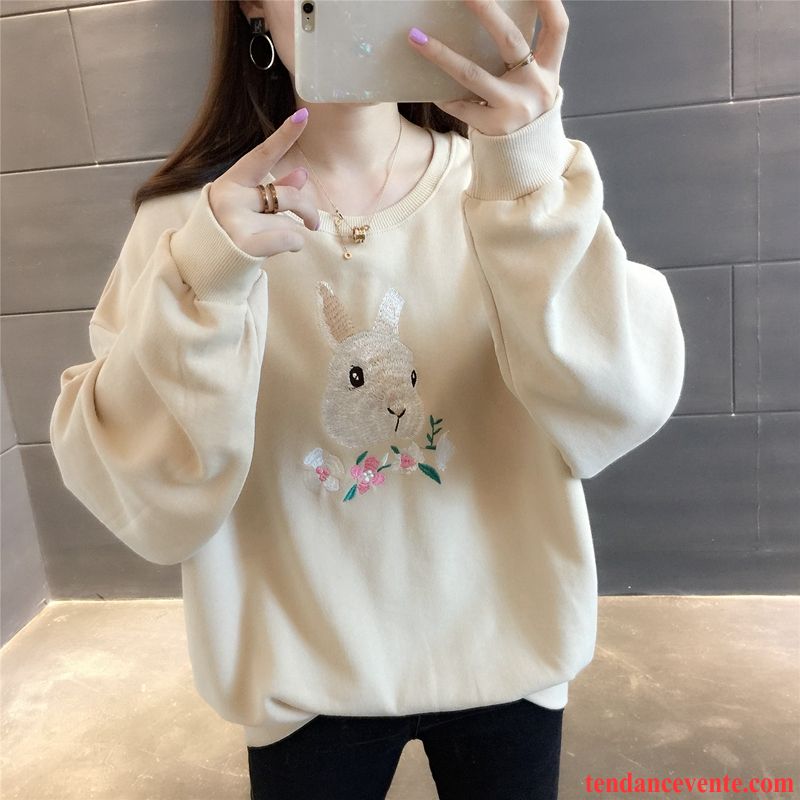 Sweat À Capuche Femme Étudiant Tendance Longues Une Veste Hoodies Dessin Animé Jaune