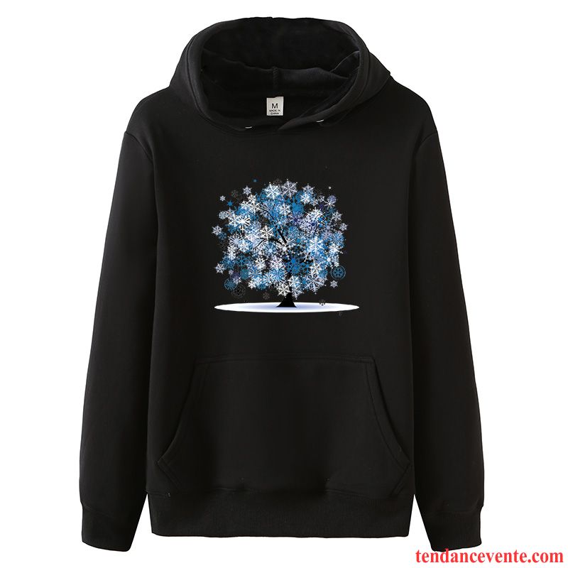 Sweat À Capuche Homme Hiver Bleu Baggy Chauds Pardessus Longues