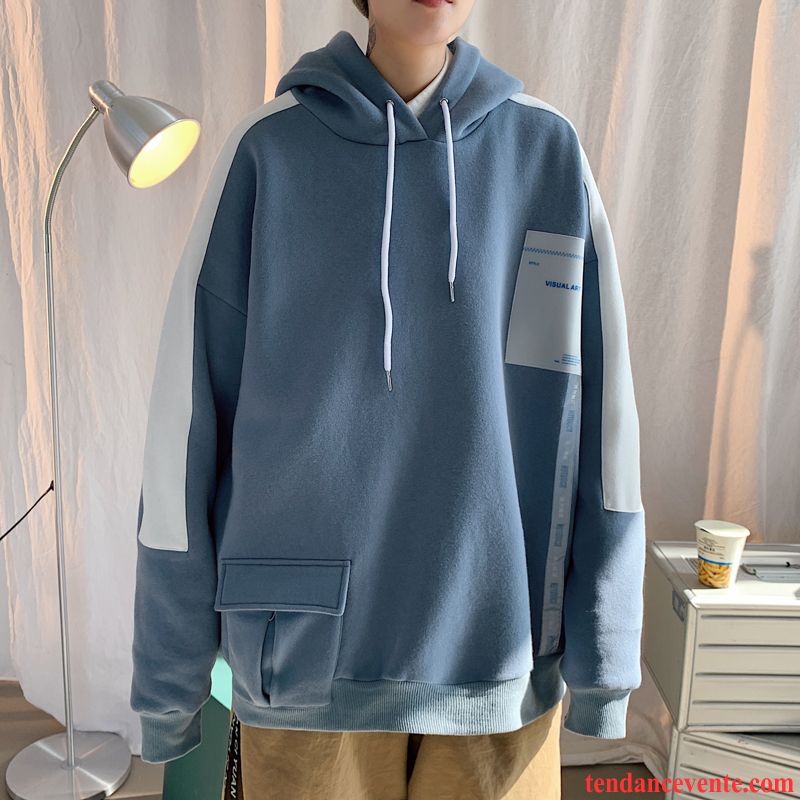 Sweat À Capuche Homme Hoodies Baggy Printemps Tendance Une Veste L'automne Bleu