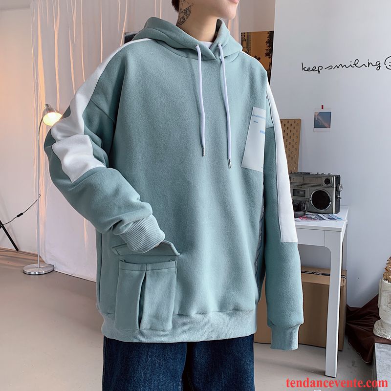 Sweat À Capuche Homme Hoodies Baggy Printemps Tendance Une Veste L'automne Bleu