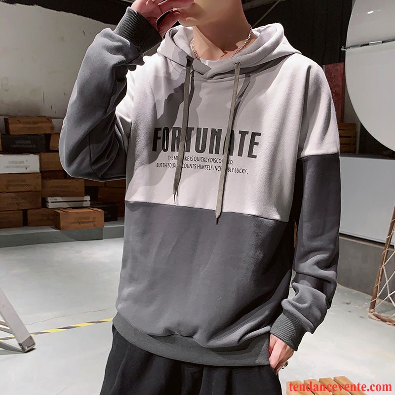 Sweat À Capuche Homme L'automne Hoodies Décontractée Longues Baggy Fantaisie Gris