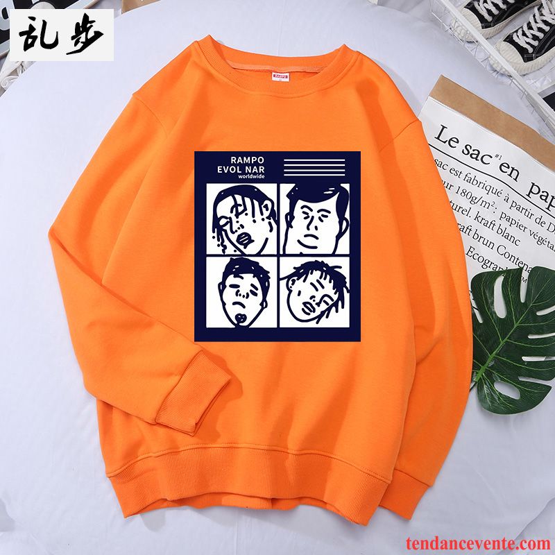 Sweat À Capuche Homme L'automne Pullovers Tendance Hiver Pardessus Fantaisie Orange