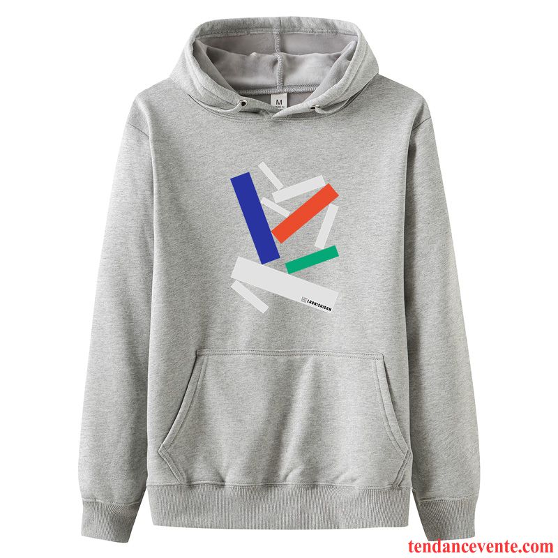 Sweat À Capuche Homme Pullovers Plus De Velours Étudiant Bleu Chauds Hoodies