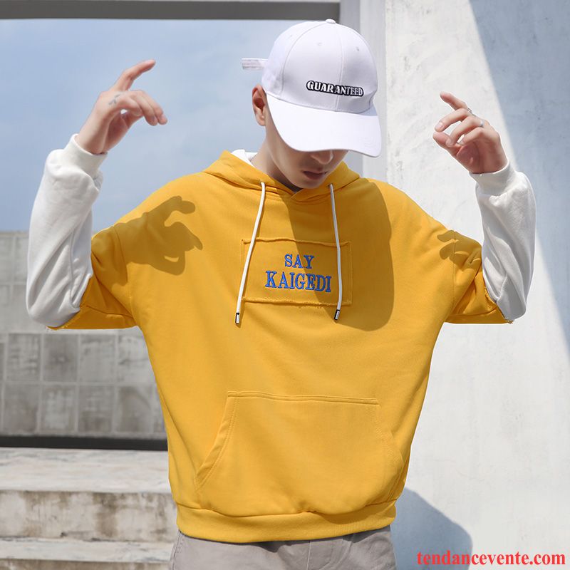 Sweat À Capuche Homme Tendance Baggy Hoodies L'automne Pardessus Étudiant Blanc