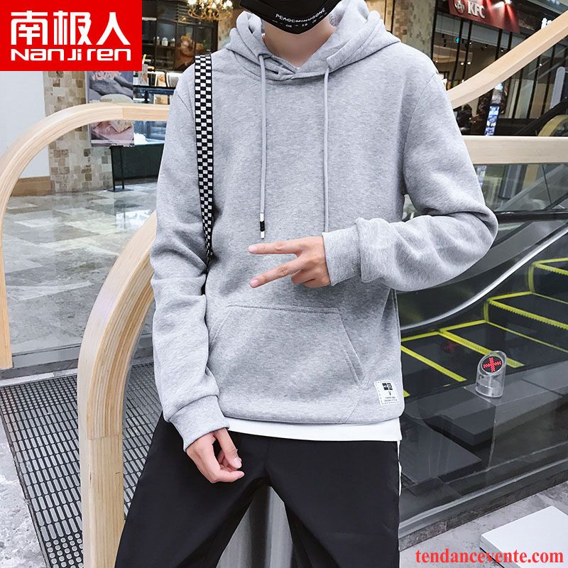 Sweat À Capuche Homme Tendance Étudiant Une Veste Longues Pullovers Pardessus