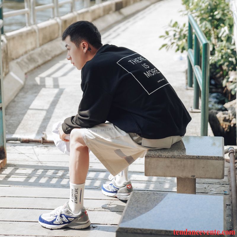 Sweat À Capuche Homme Une Veste Beau Décontractée L'automne Tous Les Assortis Tendance Impression Blanc